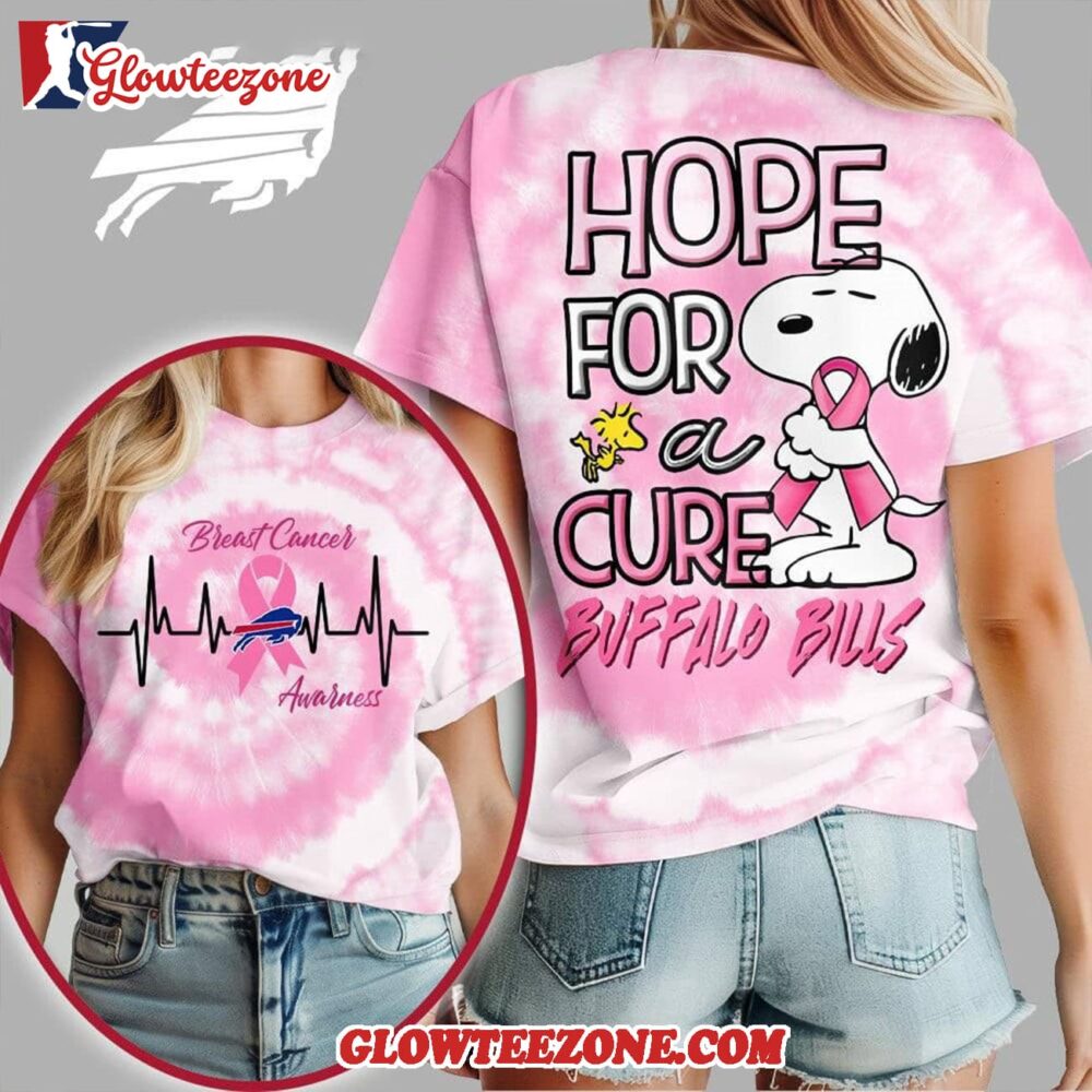 Buffalo Bills 2025 Nfl Breast Cancer Awareness Snoopy Hope For A Cure All Over Print Shirt