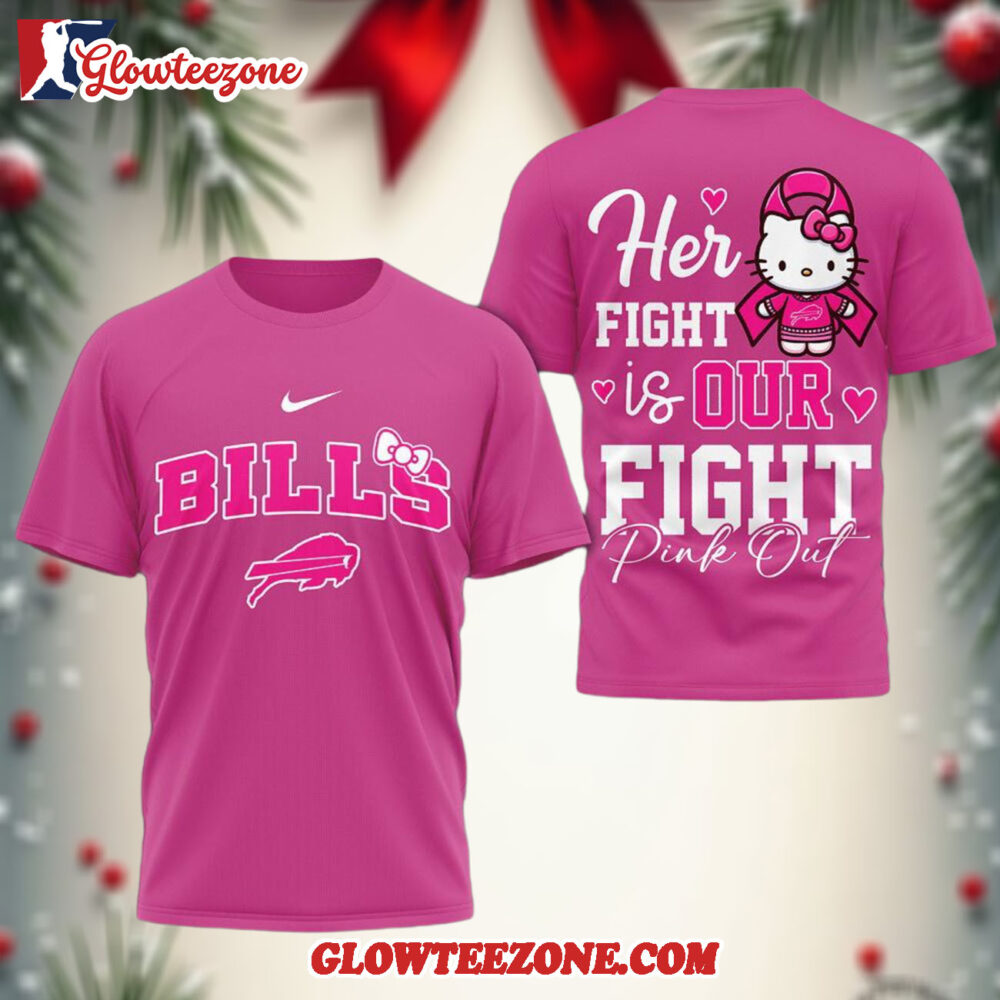 Buffalo Bills Nfl Her Fight Is Our Fight X Hello Kitty 3d Shirt