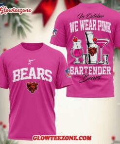 Chicago Bears Nfl Bartender October Breast Cancer Awareness Unisex 3d Shirt