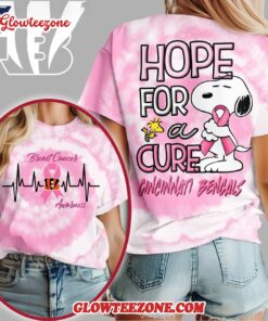 Cincinnati Bengals 2025 Nfl Breast Cancer Awareness Snoopy Hope For A Cure All Over Print Shirt