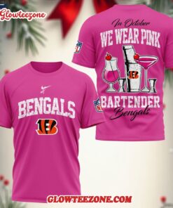 Cincinnati Bengals Nfl Bartender October Breast Cancer Awareness Unisex 3d Shirt