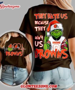 Cleveland Browns 2025 Nfl Christmas Grinch They Hate Us All Over Print Shirt trungten VMJBN
