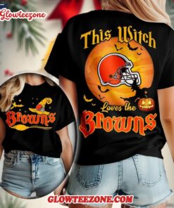 Cleveland Browns 2025 Nfl Halloween Witch Unisex 3d Shirt