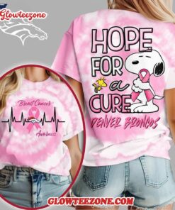Denver Broncos 2025 Nfl Breast Cancer Awareness Snoopy Hope For A Cure All Over Print Shirt