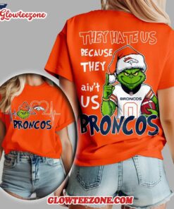 Denver Broncos 2025 Nfl Christmas Grinch They Hate Us All Over Print Shirt