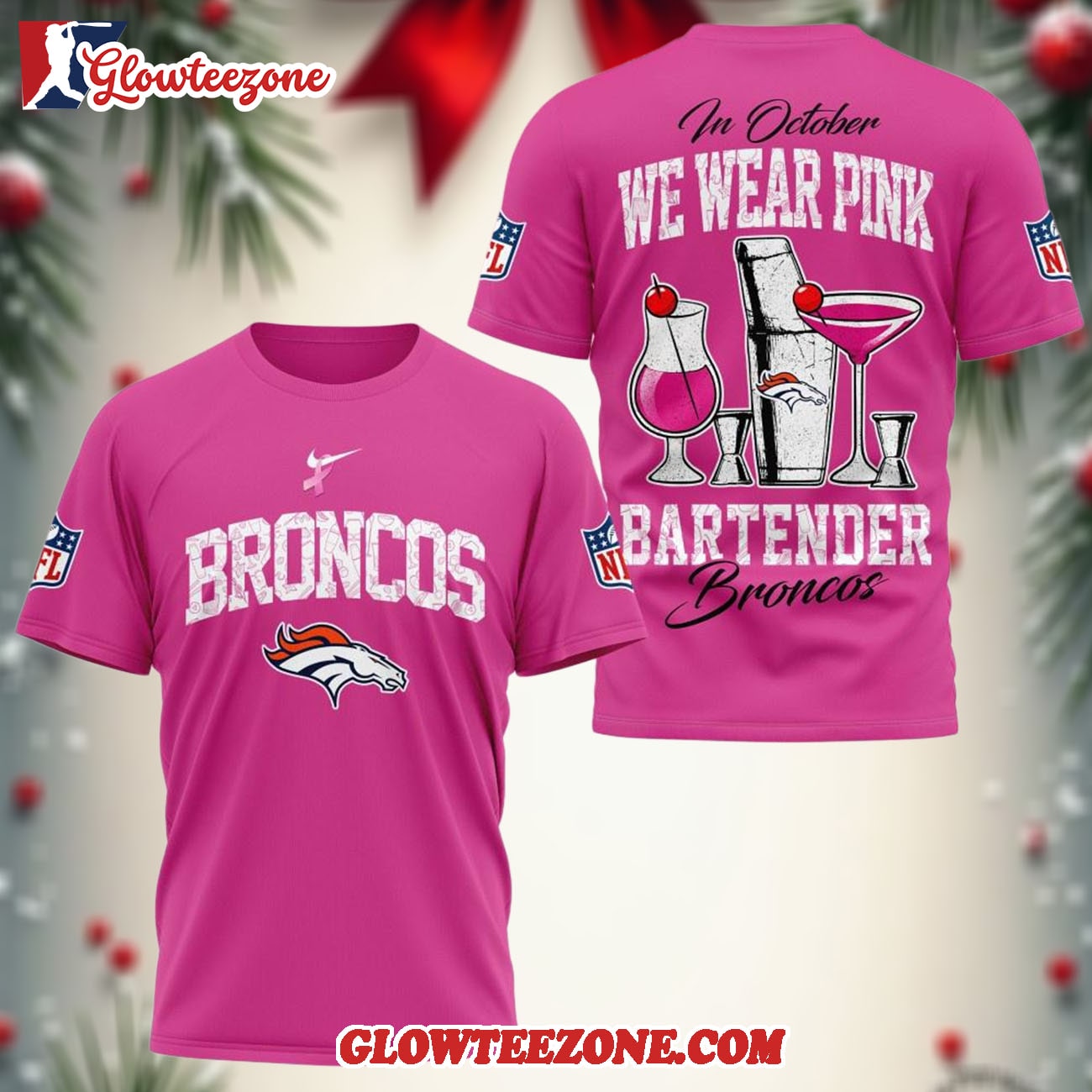Denver Broncos Nfl Bartender October Breast Cancer Awareness Unisex 3d Shirt Denver Broncos Nfl Bartender October Breast Cancer Awareness Unisex 3d Shirt