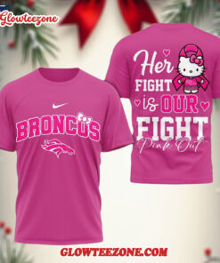 Denver Broncos Nfl Her Fight Is Our Fight X Hello Kitty 3d Shirt