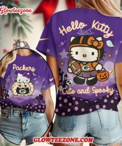 Green Bay Packers Nfl Hello Kitty Cute And Spooky Halloween 2025 Unisex 3d Shirt
