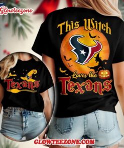 Houston Texans 2025 Nfl Halloween Witch Unisex 3d Shirt