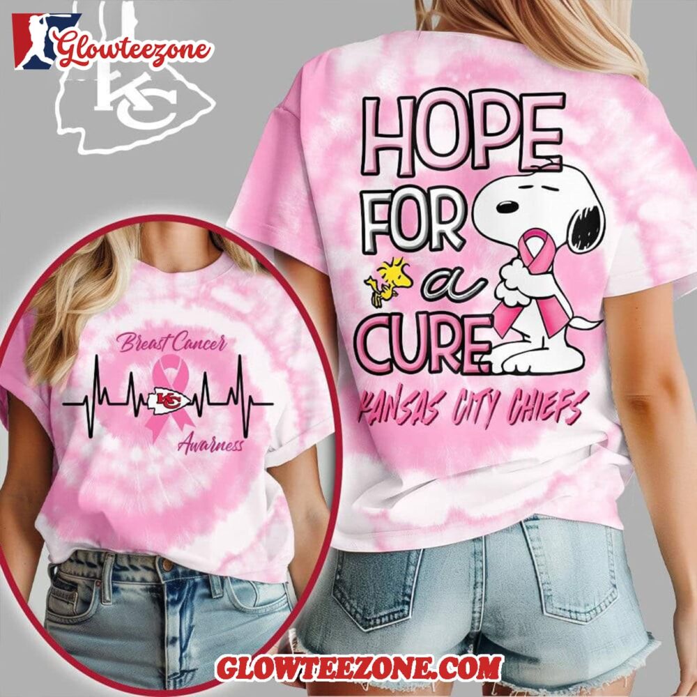 Kansas City Chiefs 2025 Nfl Breast Cancer Awareness Snoopy Hope For A Cure All Over Print Shirt