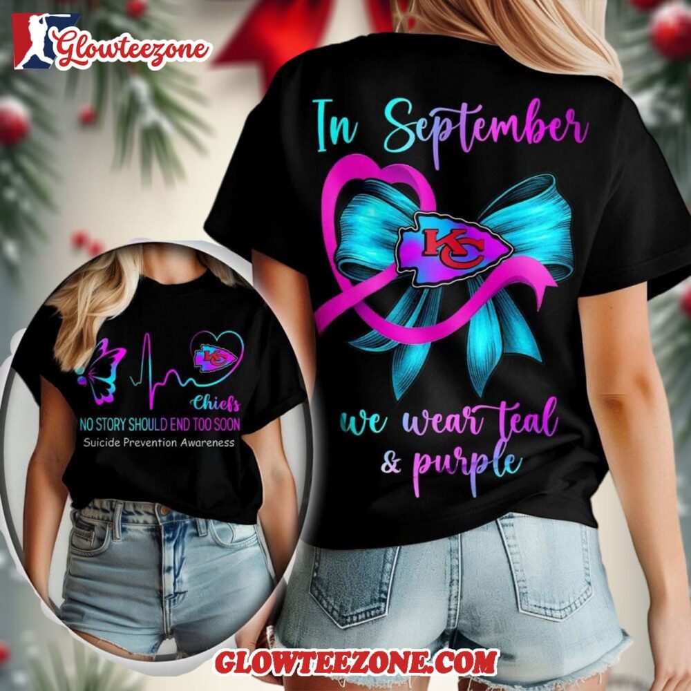 Kansas City Chiefs Nfl No Story Should End Too Soon Suicide Prevention Awareness Unisex 3d Shirt
