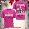 Las Vegas Raiders Nfl Bartender October Breast Cancer Awareness Unisex 3d Shirt