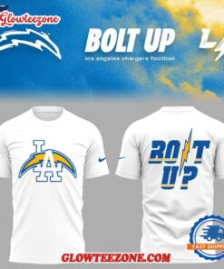 Los Angeles Chargers Bolt Up Shirt 2025 White Hoodie Shirt