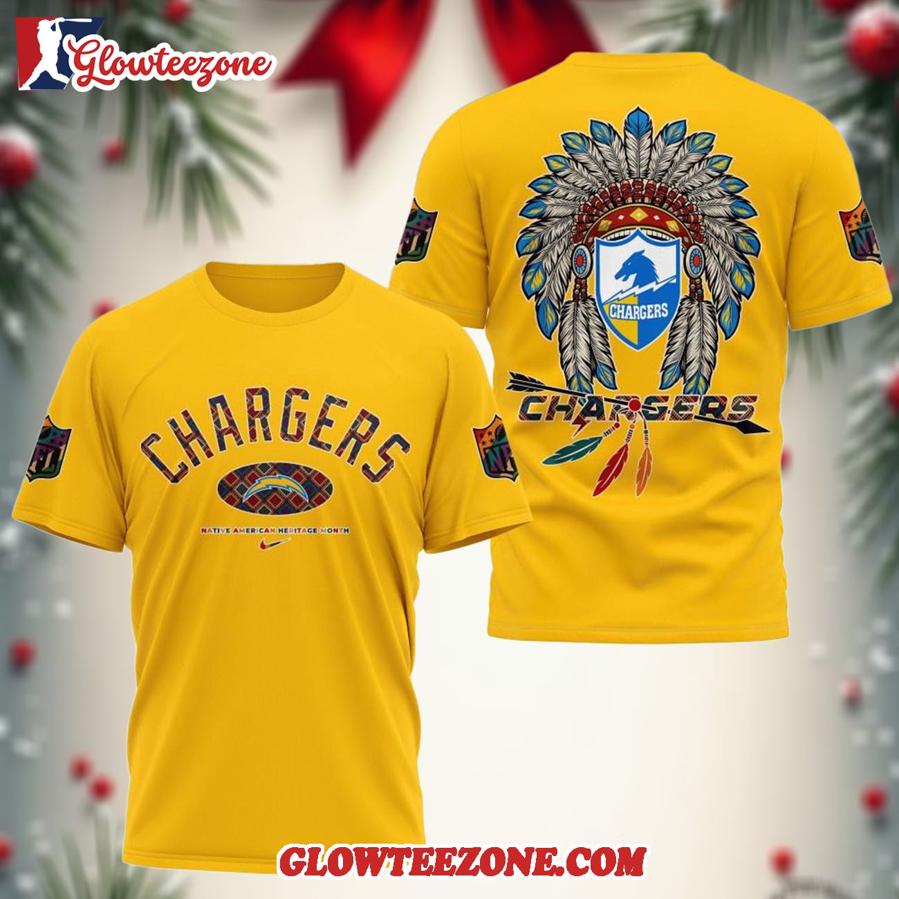 Los Angeles Chargers Native American Heritage Month 3d Shirt Los Angeles Chargers Native American Heritage Month 3d Shirt