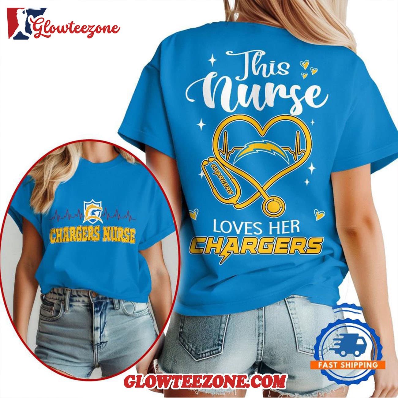 Los Angeles Chargers Nurse Appreciation Month Limited Edition Vintage T Shirt Los Angeles Chargers Nurse Appreciation Month Limited Edition Vintage T Shirt
