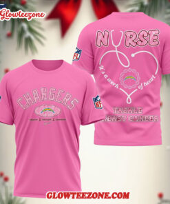 Los Angeles Chargers Nurse Breast Cancer Awareness Limited Ediition 3d Shirt