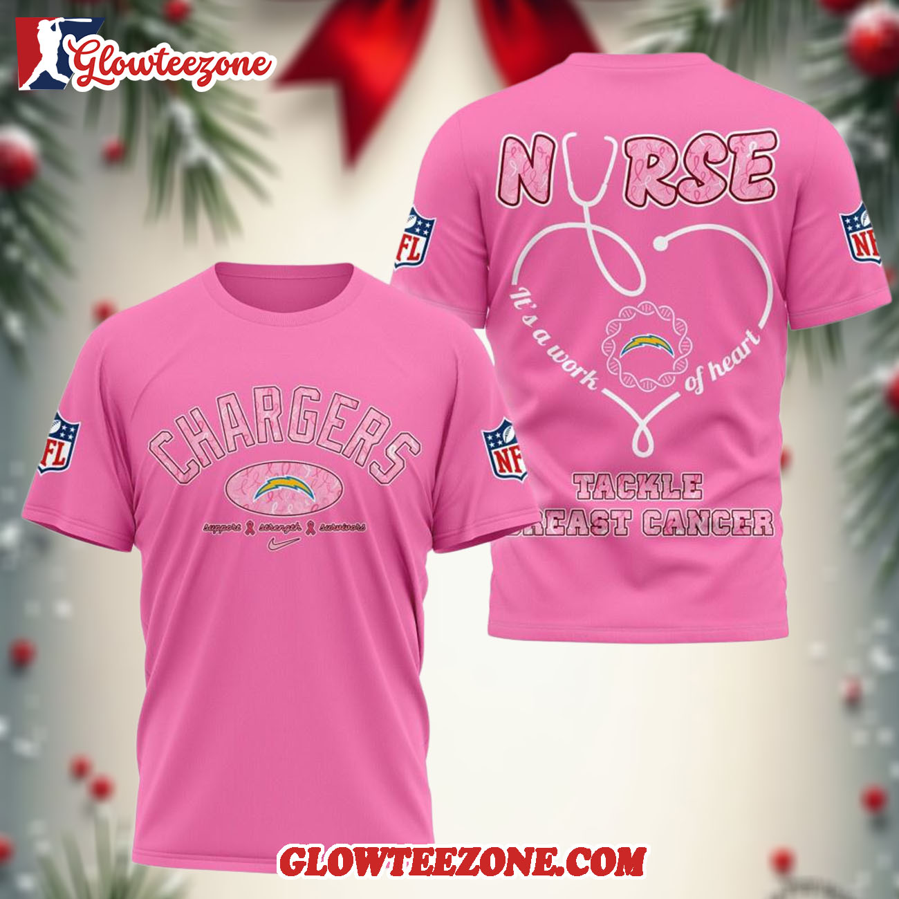 Los Angeles Chargers Nurse Breast Cancer Awareness Limited Ediition 3d Shirt Los Angeles Chargers Nurse Breast Cancer Awareness Limited Ediition 3d Shirt