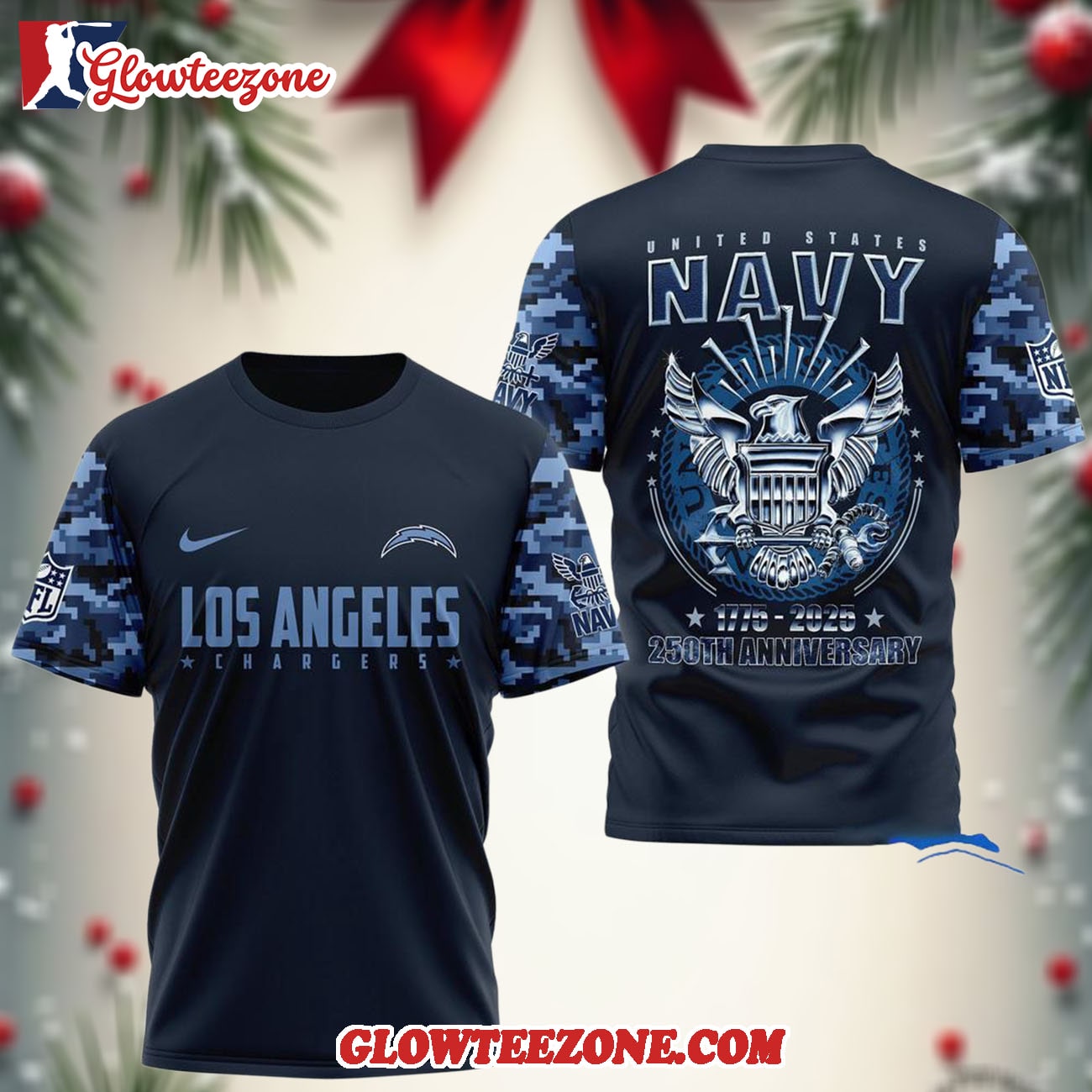 Los Angeles Chargers Us Navy 250th Anniversary775-2025 3d Shirt Los Angeles Chargers Us Navy 250th Anniversary775-2025 3d Shirt