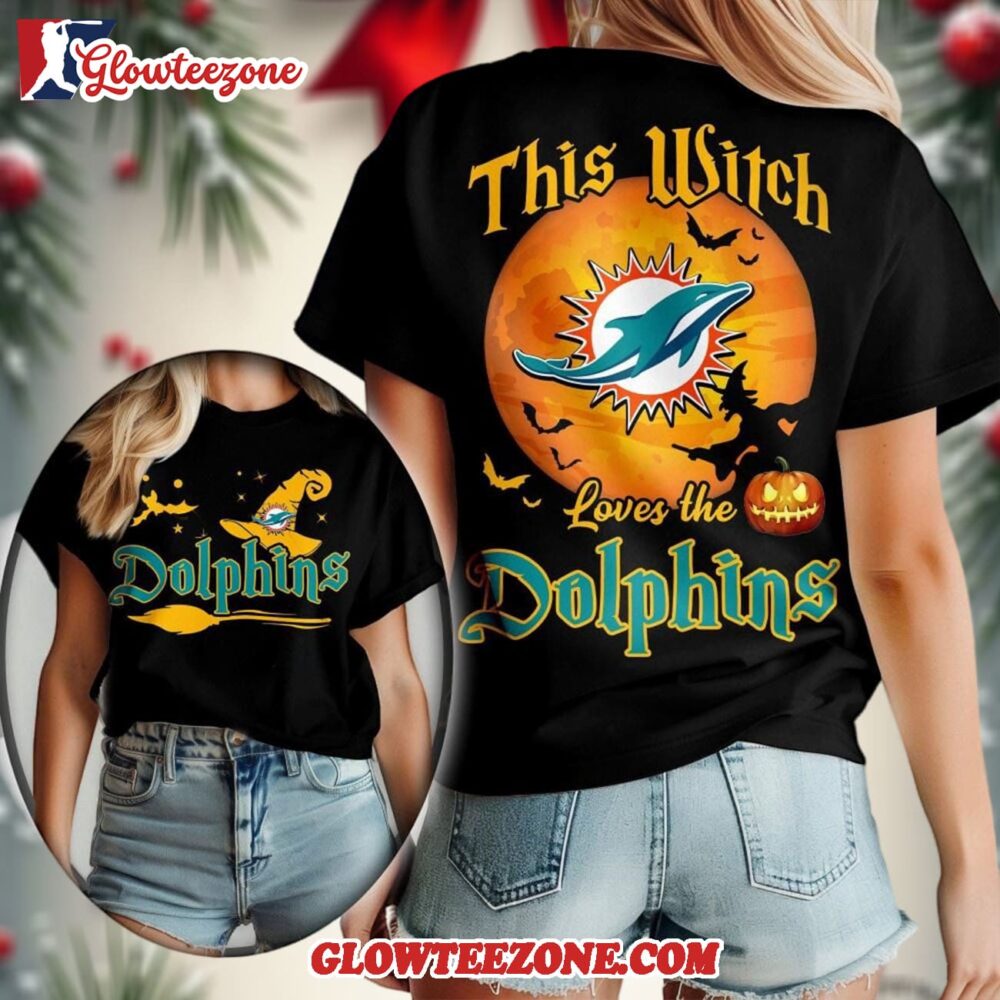 Miami Dolphins 2025 Nfl Halloween Witch Unisex 3d Shirt