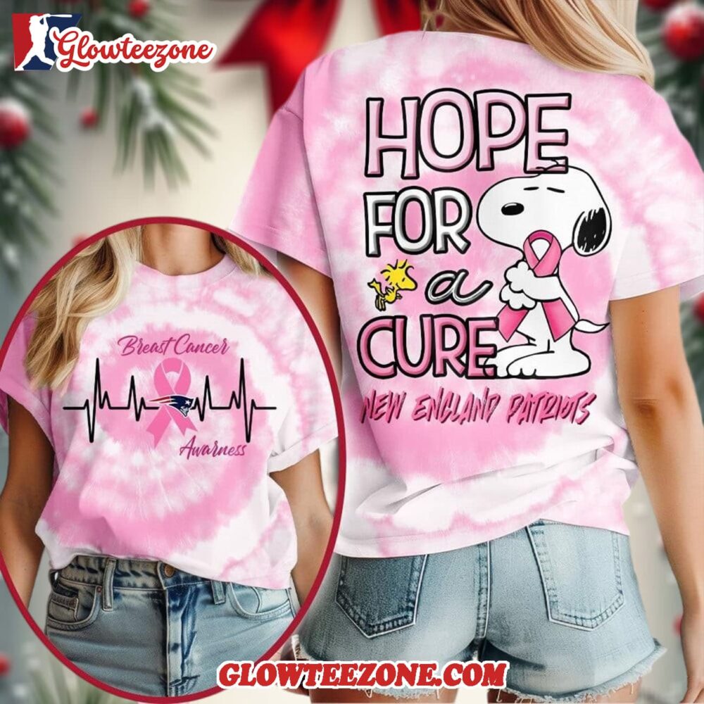 New England Patriots 2025 Nfl Breast Cancer Awareness Snoopy Hope For A Cure All Over Print Shirt