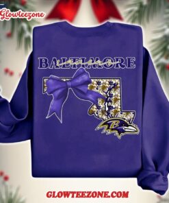 Baltimore Ravens 2025 Nfl Cozy State Bow Sweatshirt 2
