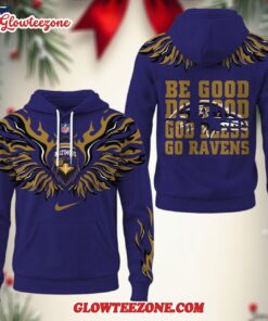 Baltimore Ravens 2025 Nfl Fire Wings All Over Print Hoodie Shirt 2