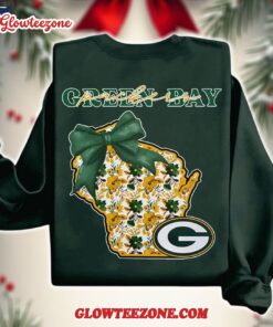Green Bay Packers 2025 Nfl Cozy State Bow Sweatshirt 2