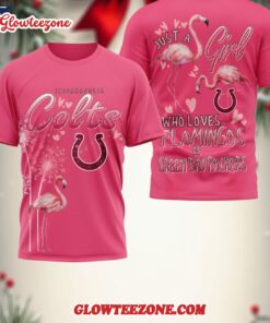 Indianapolis Colts Nfl Just A Girl Who Loves Flamingo 3d Shirt 2