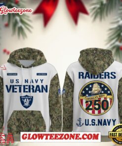 Las Vegas Raiders Nfl X Us Navy Veteran 250th Birthday 2025 Custom Hoodies Joggers Set 1