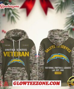 Los Angeles Chargers Nfl Veteran Birthday 2025 Custom Name Unisex Hoodie 1