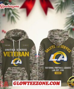 Los Angeles Rams Nfl Veteran Birthday 2025 Custom Name Unisex Hoodie 1