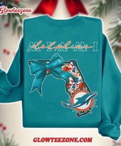 Miami Dolphins 2025 Nfl Cozy State Bow Sweatshirt 2