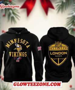 Minnesota Vikings Nfl London Game 2025 Black Hoodie Shirt