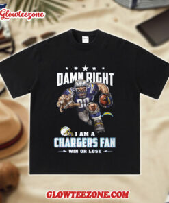 NFL Mascot Damn Right I Am A Los Angeles Chargers Fan Win Or Lose Shirt