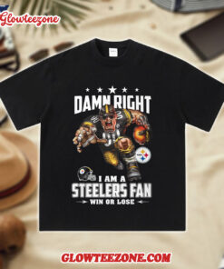 NFL Mascot Damn Right I Am A Pittsburgh Steelers Fan Win Or Lose Shirt