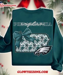 Philadelphia Eagles 2025 Nfl Cozy State Bow Sweatshirt 3