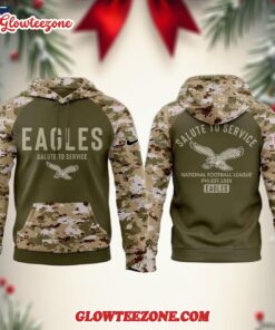 Philadelphia Eagles Camo 2025 Salute To Service Sideline Hoodie 3