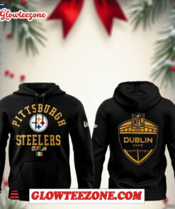 Pittsburgh Steelers 2025 Ireland Game Black Hoodie Shirt 1