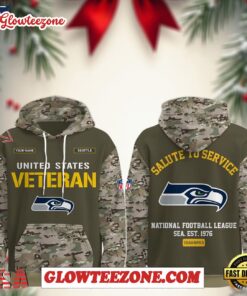 Seattle Seahawks Nfl Veteran Birthday 2025 Custom Name Unisex Hoodie 1