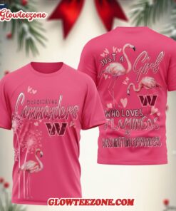 Washington Commanders Nfl Just A Girl Who Loves Flamingo 3d Shirt 1
